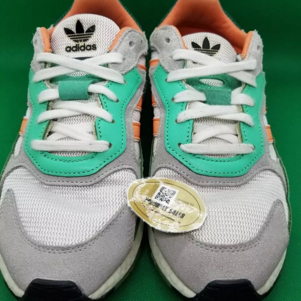 Adidas Tresc Run J Men‎ Size 7 White Bliss Coral Athletic Shoes EF7650 Stripe
